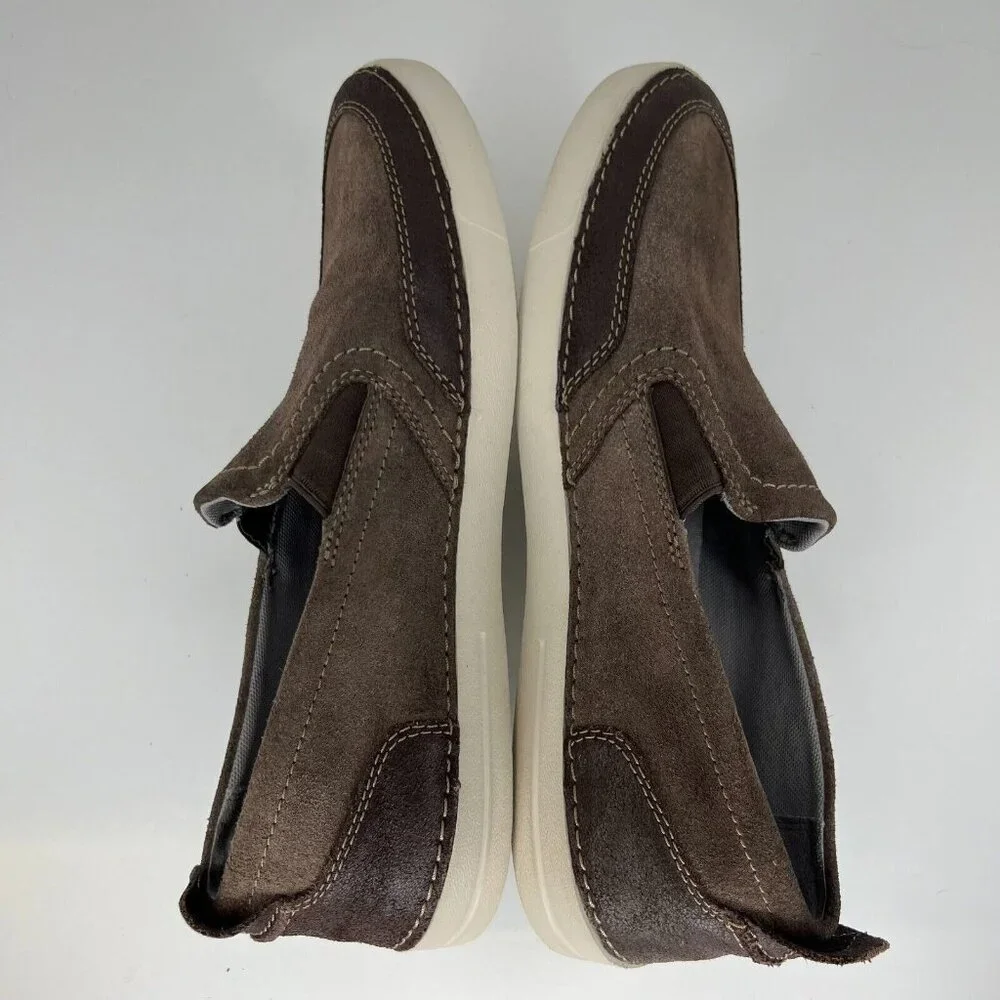 Collection by Clarks Mens 15807 Brown Suede Comfort Slip On Size 11 Loafers - Picture 6 of 9